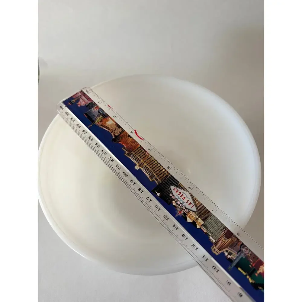 Vintage Federal Glass Milk Glass Mixing Bowl Heat Proof White 8” Ribbed